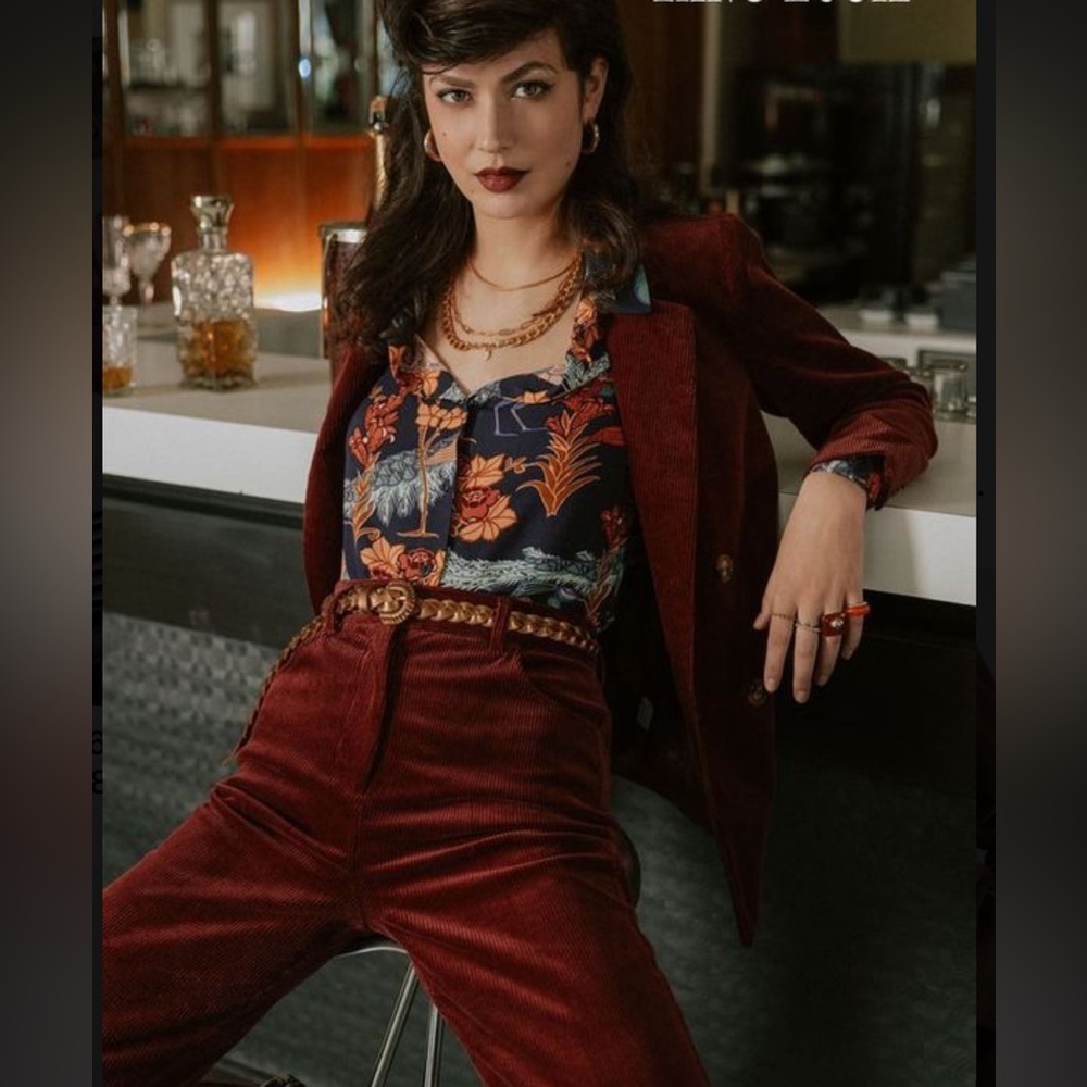 Madewell Velvet Jacket maroon Xs blazer coat top suit button tuxedo Alexa Chung